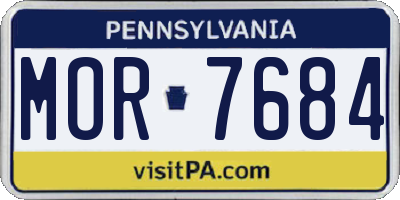 PA license plate MOR7684
