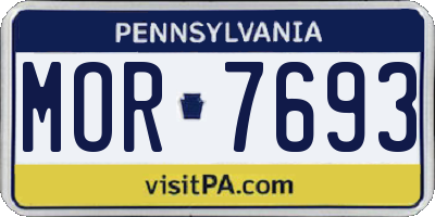 PA license plate MOR7693