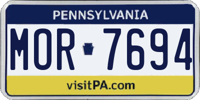 PA license plate MOR7694