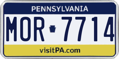 PA license plate MOR7714