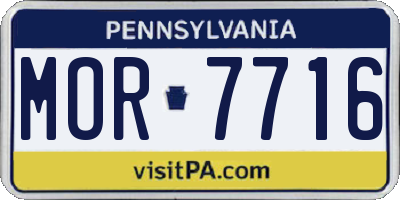 PA license plate MOR7716