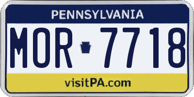 PA license plate MOR7718
