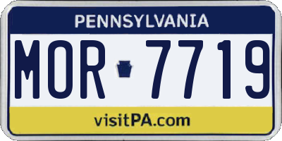 PA license plate MOR7719