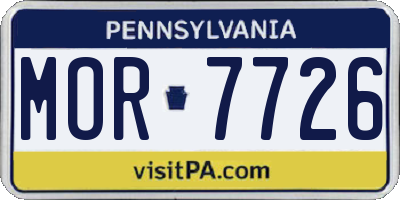 PA license plate MOR7726