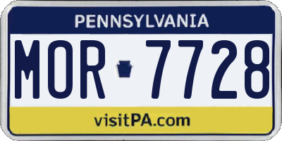 PA license plate MOR7728