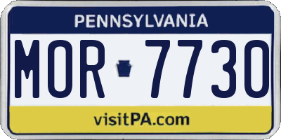 PA license plate MOR7730