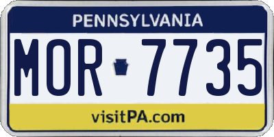 PA license plate MOR7735