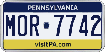 PA license plate MOR7742