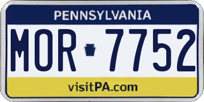 PA license plate MOR7752