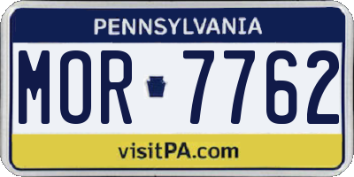 PA license plate MOR7762