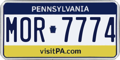 PA license plate MOR7774