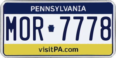 PA license plate MOR7778