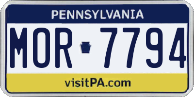 PA license plate MOR7794