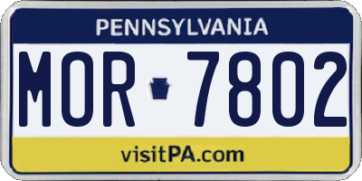 PA license plate MOR7802