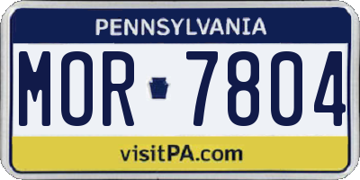 PA license plate MOR7804