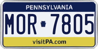 PA license plate MOR7805