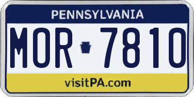 PA license plate MOR7810