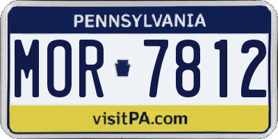 PA license plate MOR7812