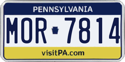 PA license plate MOR7814