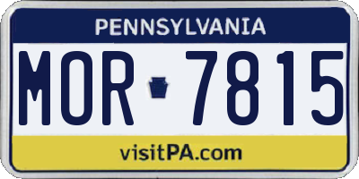PA license plate MOR7815