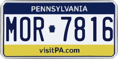 PA license plate MOR7816