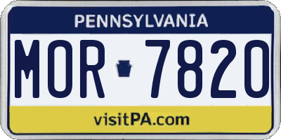 PA license plate MOR7820