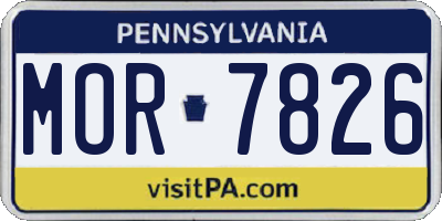 PA license plate MOR7826