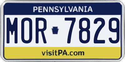 PA license plate MOR7829