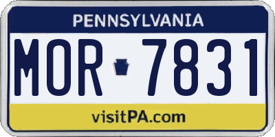 PA license plate MOR7831