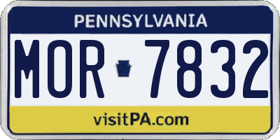 PA license plate MOR7832