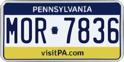 PA license plate MOR7836