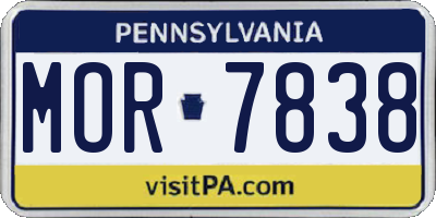 PA license plate MOR7838
