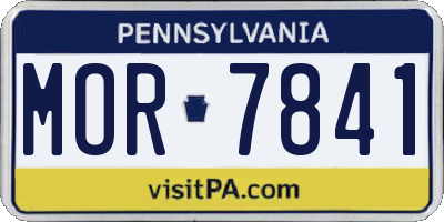 PA license plate MOR7841