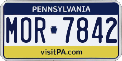 PA license plate MOR7842