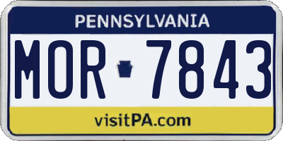 PA license plate MOR7843