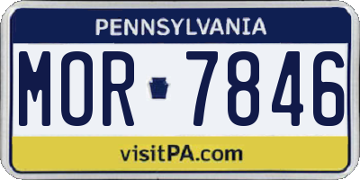 PA license plate MOR7846