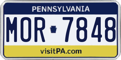 PA license plate MOR7848