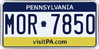 PA license plate MOR7850