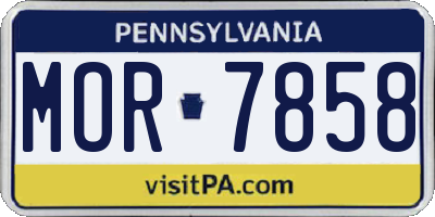 PA license plate MOR7858