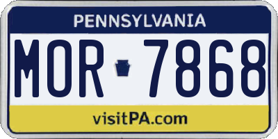 PA license plate MOR7868
