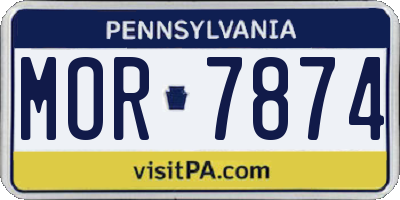 PA license plate MOR7874