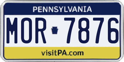 PA license plate MOR7876
