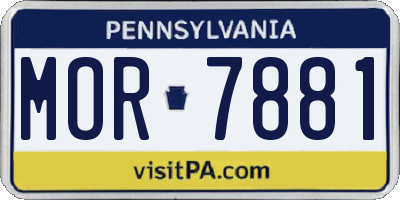 PA license plate MOR7881