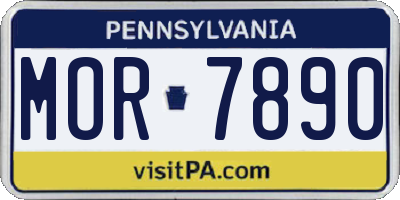PA license plate MOR7890