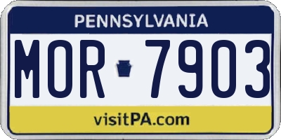 PA license plate MOR7903