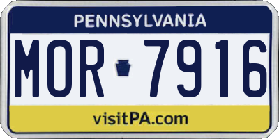 PA license plate MOR7916