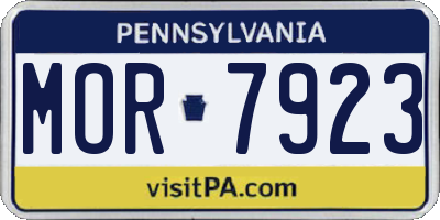 PA license plate MOR7923