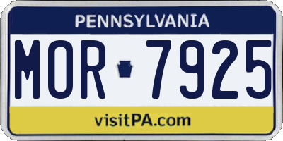 PA license plate MOR7925