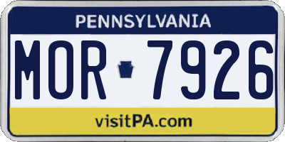 PA license plate MOR7926