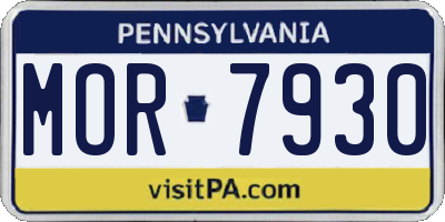 PA license plate MOR7930